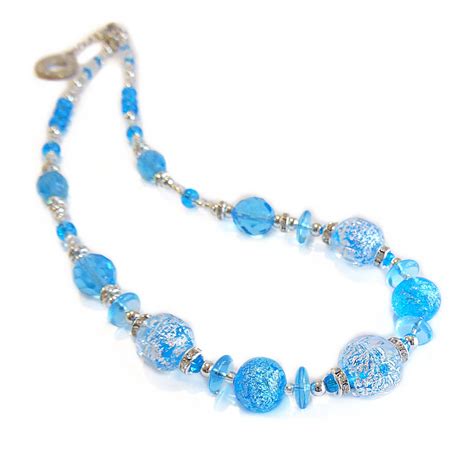 Collana Da Donna Girocollo Con Perle In Vetro Di Murano Originale