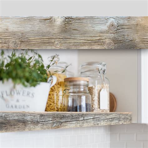 Reclaimed Barnwood Floating Shelf With Hidden Bracket Floating