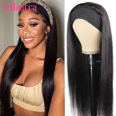 Peluca De Cabello Humano Para Mujeres Negras Pelo Liso Sin Pegamento