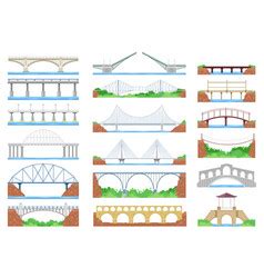 Bridge Bridged Urban Crossover Architecture Vector Image