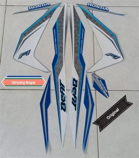 Jual Striping Sticker Motor Honda Beat ESP CBS ISS 2016 Ori Putih Biru