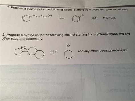 Solved Propose a synthesis for the following alcohol | Chegg.com