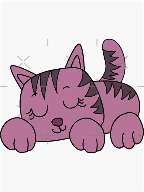 Cat Sleeping On Ground Sticker For Sale By Svgs Redbubble