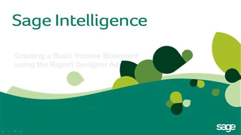 Sage Intelligence How To Create A Basic Income Statement Pandl Youtube