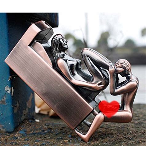 Creative Man With Lady Sex Cigarette Gas Lighter Funny Sex Furnishing Articles Windproof