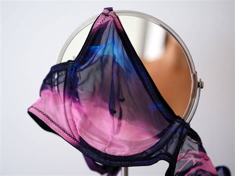 Sheer Mesh Lingerie Set With Garter Belt And Glovestie Dye Bra And High Waisted Panties Unique