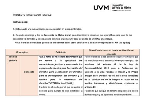 Proyecto Integrador etapa 2 Introducción al derecho UVM Studocu