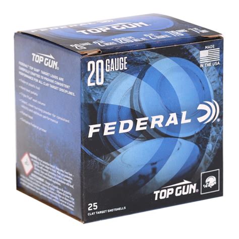 Federal Top Gun 20 Gauge Ammo 2 34 78oz 75 Shot Target Load 250 Rounds