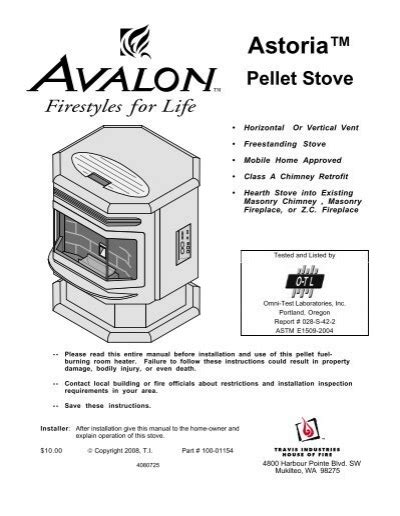 Astoriaâ ¢ Pellet Stove Avalon