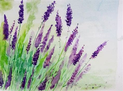 LAVENDER Original Watercolor Painting Greeting Card Etsy Original