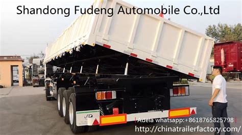 China Reinforced 3 Axles Side Dump Tipper Semi Trailer Youtube