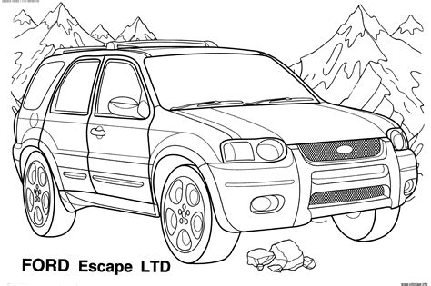 Coloriage Voiture Ford 4x4 Escape LTD Dessin 4x4 à imprimer