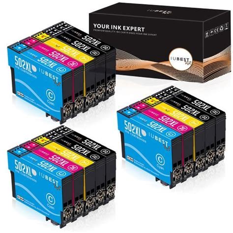 15 Packs Cartouches Epson 502 Xl 502xl Compatible Pour Imprimante Epson