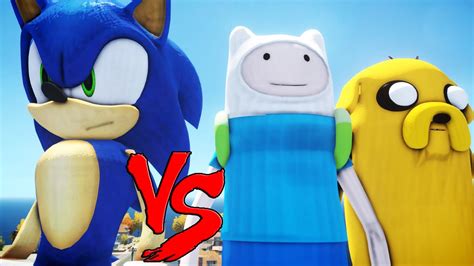 Sonic Vs Finn And Jake Great Battle Youtube