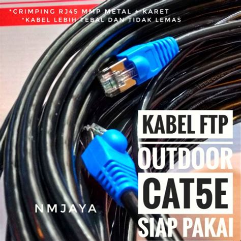 Kabel Lan Outdoor 15 Meter FTP CAT5e Siap Pakai Sudah Dicrimping Rj45