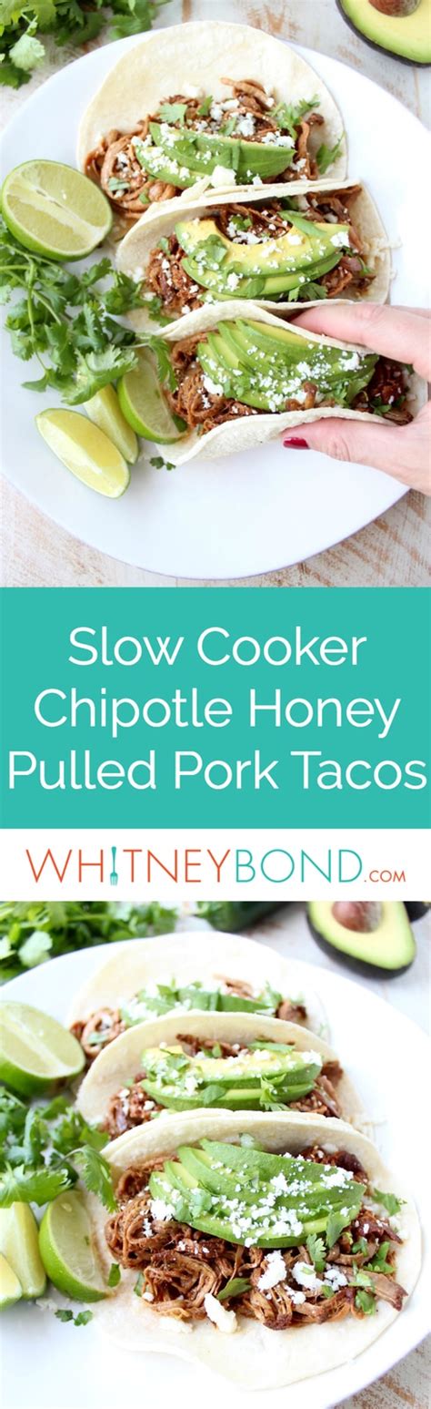 Slow Cooker Chipotle Honey Pulled Pork Tacos