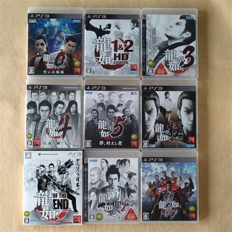 Lot 9 Yakuza 0 1 2 3 4 5 Kiwami Ishin Kenzan Of The End Set PS3 Ryu