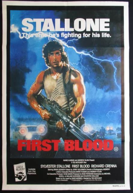 FIRST BLOOD 1982 Original Australian movie poster Sylvester Stallone ...