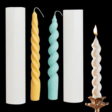 Amazon Pcs Long Twisted Silicone Candle Molds D Pillar Candle