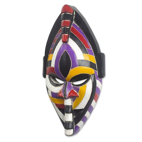 Unicef Market Hand Carved African Sese Wood Mask Dimena