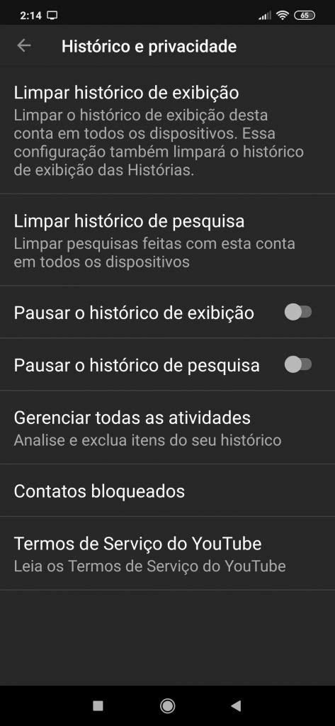 Como limpar seu histórico do YouTube