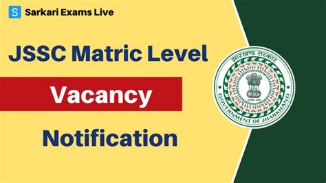 Jssc Matric Level Vacancy Notification Posts Apply Online