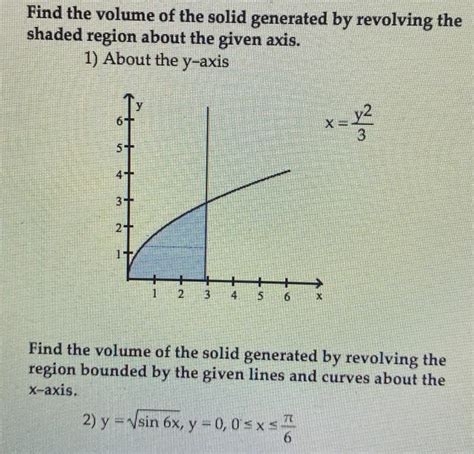 Solved Find The Volume Of The Solid Generated By Revolving Chegg