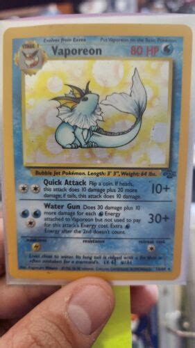 Pok Mon Tcg Vaporeon Jungle Holo Unlimited Holo Rare Ebay