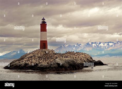 Les eclaireurs lighthouse ushuaia argentina hi-res stock photography