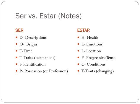 Ppt Ser Vs Estar Powerpoint Presentation Free Download Id4184237