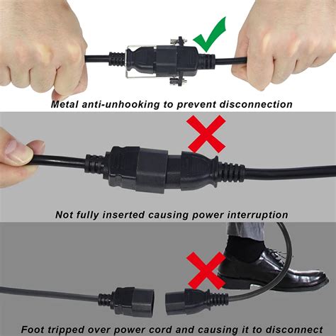 Lockable C13 Connectors And Split Locking Iec Extension C14 To C13nema 5