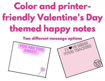 Valentine's Day Happy Notes by Rebecca Lawton | TPT