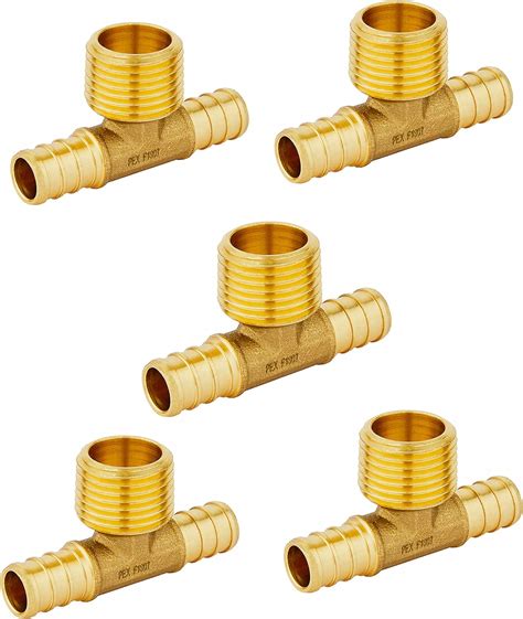 Amazon 5 Pack EFIELD Pex Crimp Brass Fittings 1 2 Pex X 1 2 Pex