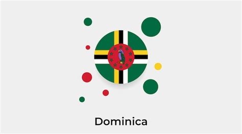 Premium Vector Dominica Flag Bubble Circle Round Shape Icon Vector