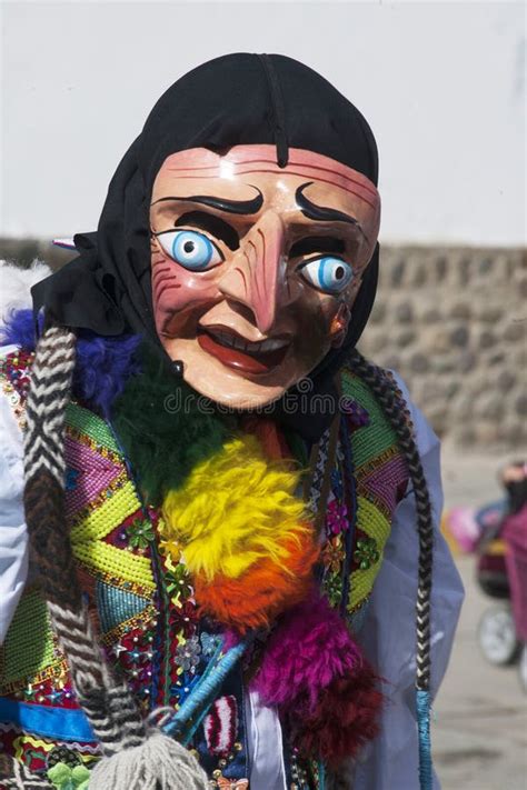 Peru Paucartambo Carnival With Masks And Gestures Traditional Clothing