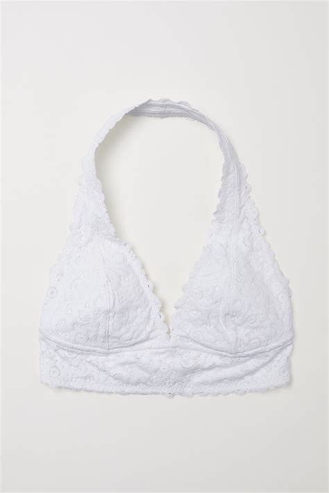 Lace Halterneck Bralette Halterneck White Ladies Handm Gb