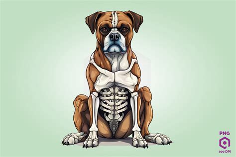 Skeleton Boxer Dog 2 Graphic by Quoteer · Creative Fabrica