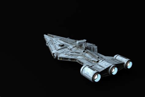 D Model Arquitens Class Light Cruiser Star Wars Vr Ar Low Poly