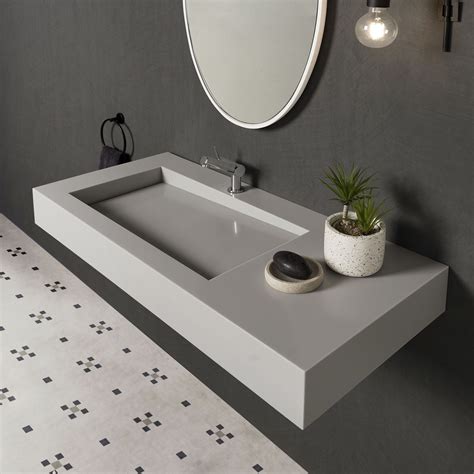 Wall Mounted Washbasin Perseus Silver Riluxa Corian Custom