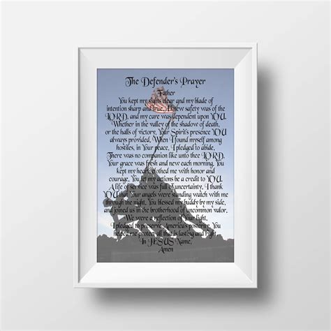 Printable Marine Corps T Defenders Prayer Art Print Iwo Jima