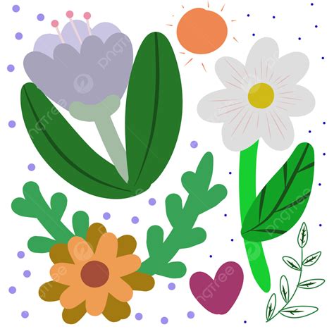 Colorful Flower Doodle Doodling Cute Colorful Png Transparent