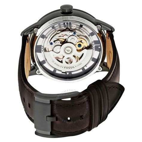 Fossil Open Box Fossil Townsman Automatic Brown Skeleton Dial Mens