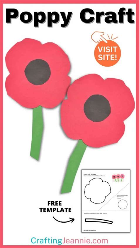 poppy craft  template poppy crafts  toddlers poppy crafts