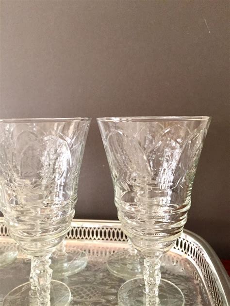 Rock Sharpe Normandy Water Wine Glasses 12 Available Cut Arch Floral Star Of David Design