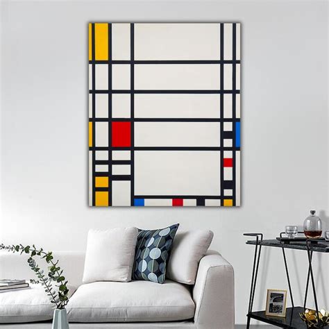 Piet Mondrian Leinwanddruck Rot Blau Und Gelb Leinwand Wandkunst