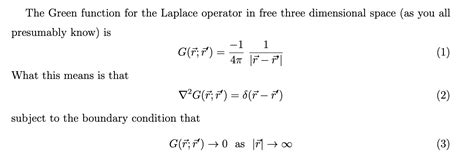 Solved The Green Function For The Laplace Operator In Free Chegg