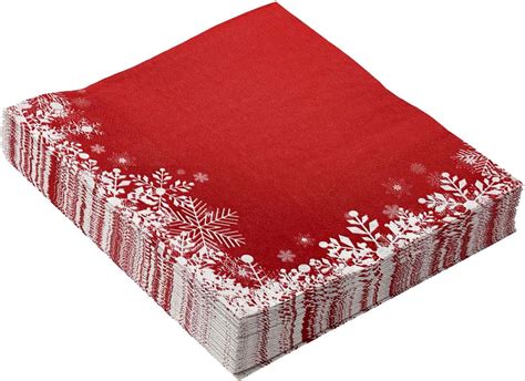 Amazon Xiuhuba Christmas Snowflake Dinner Napkins Disposable Red