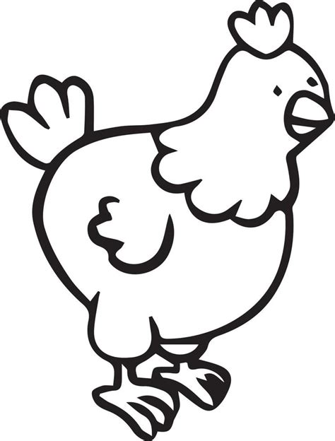 Dibujos Animados Lindo Gallinas Para Colorear Gratis Página De Fotos