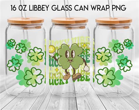 Lucky Vibes Unzen Libbey Glasdose Lucky Shamrock Milchglas Retro