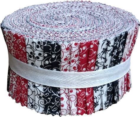 Red Black White Collection Jelly Roll Precut Inch Quilting